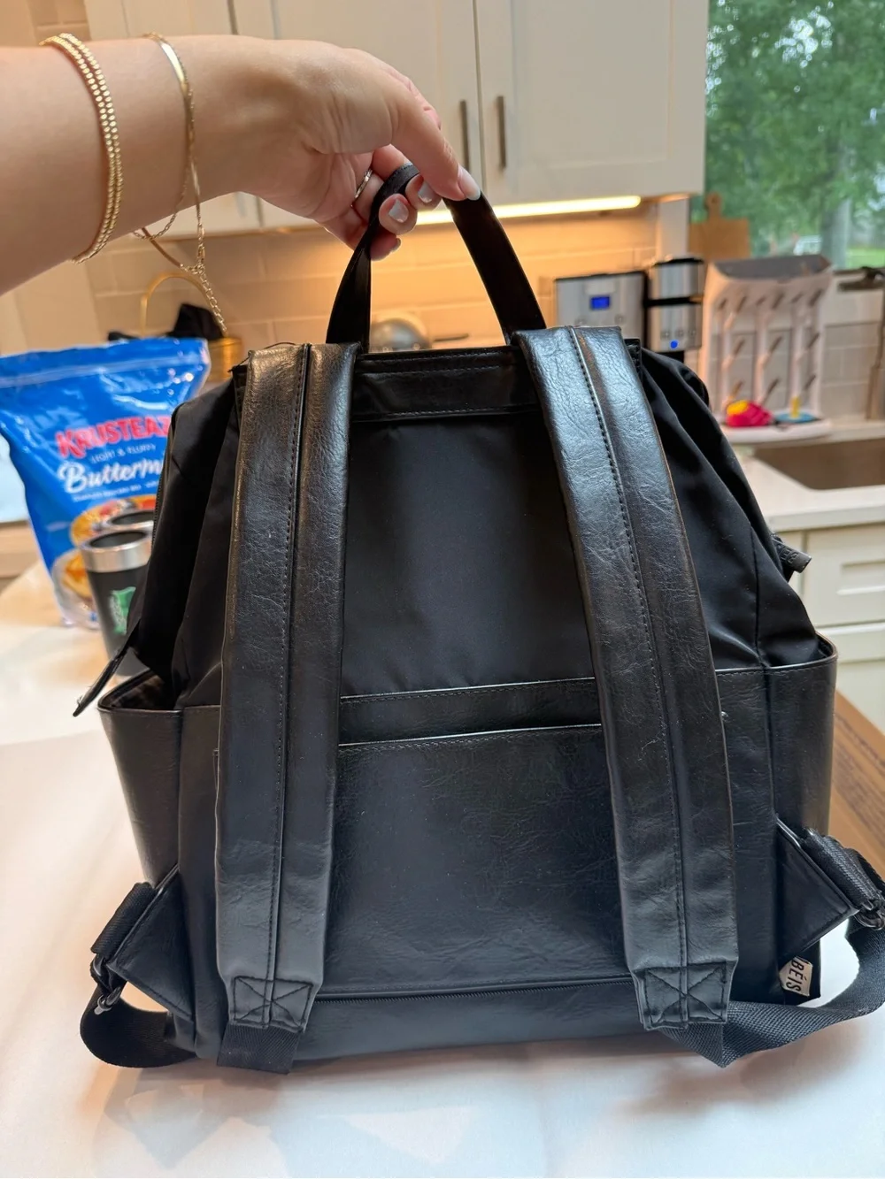 BEIS Black Baby Bag Backpack